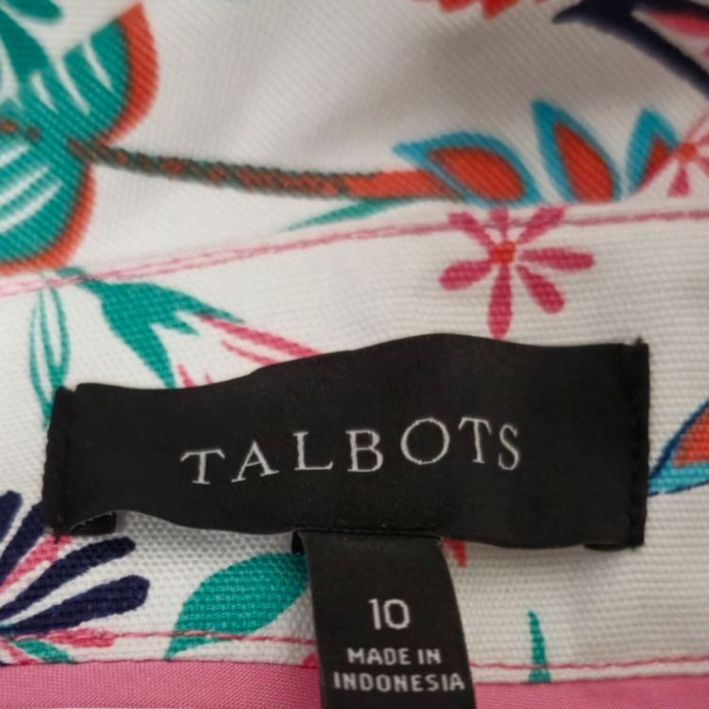 Women's Talbots A-Line Lush Floral Print Skirt Size 10 White Multi-color - Picture 2 of 3